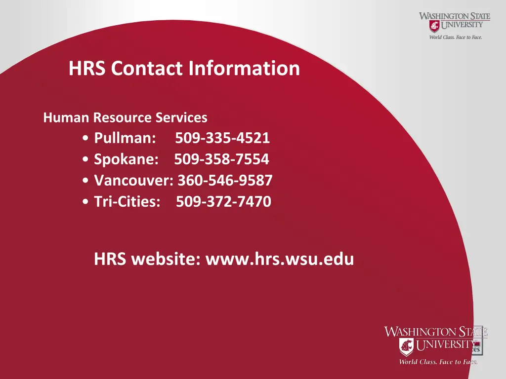 hrs contact information