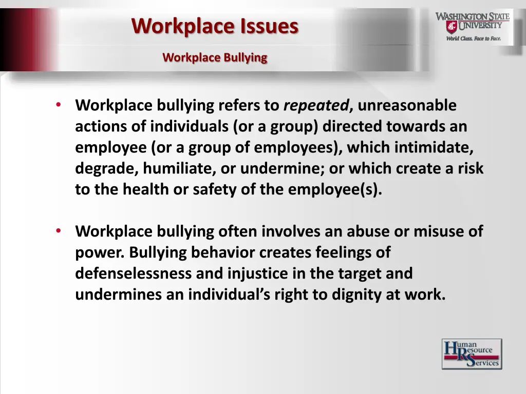 workplace issues