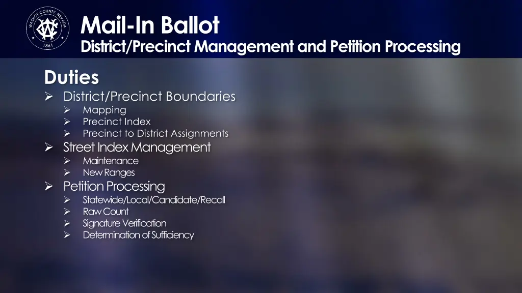 mail in ballot district precinct management