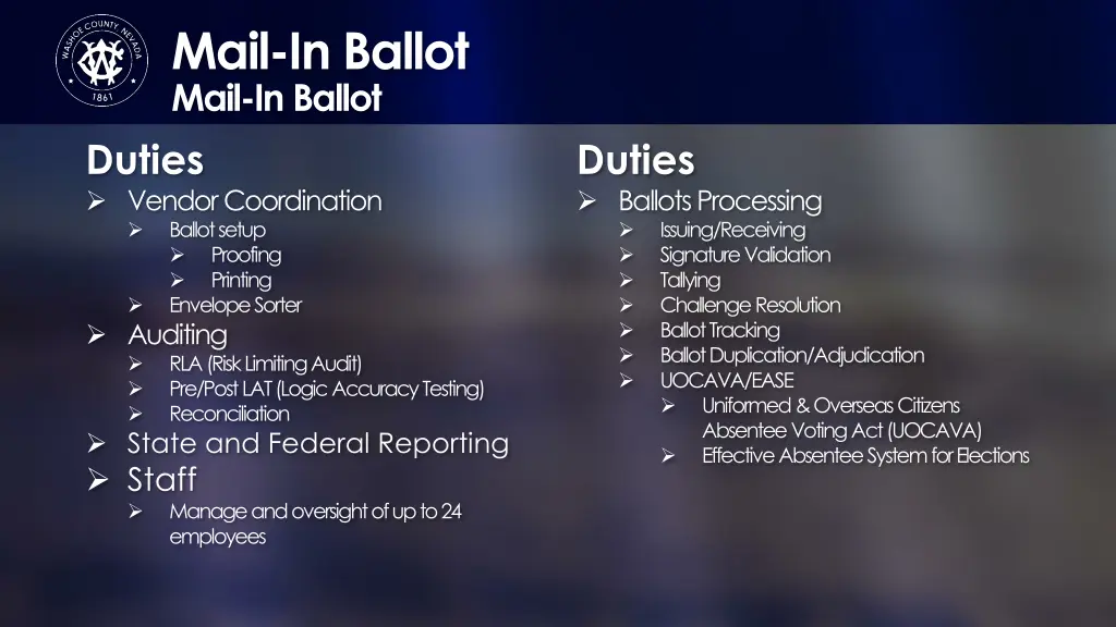 mail in ballot mail in ballot duties vendor