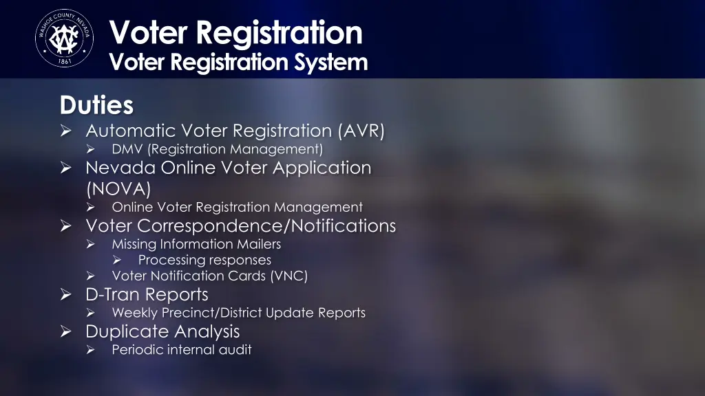 voter registration voter registration system