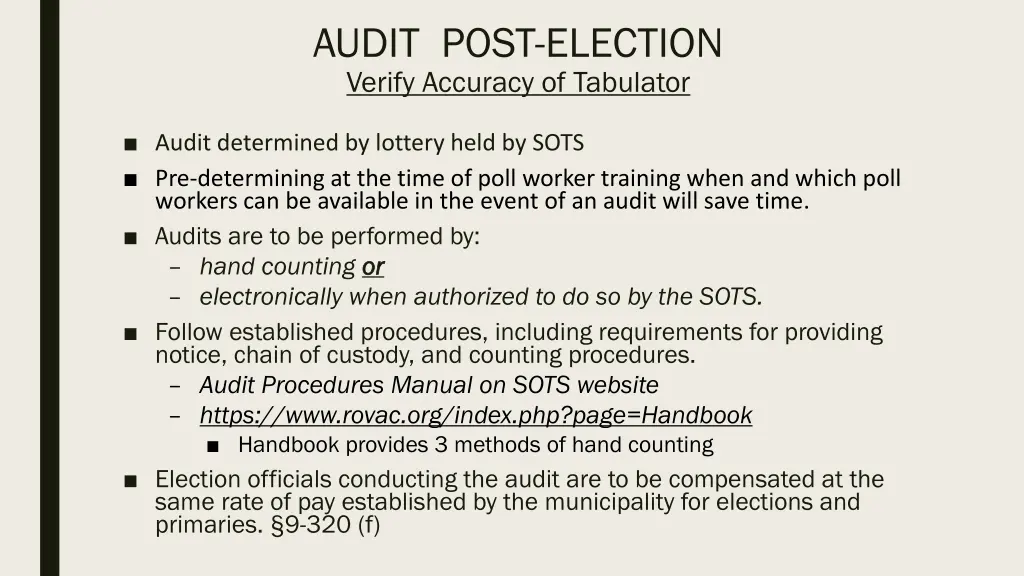 audit post election verify accuracy of tabulator