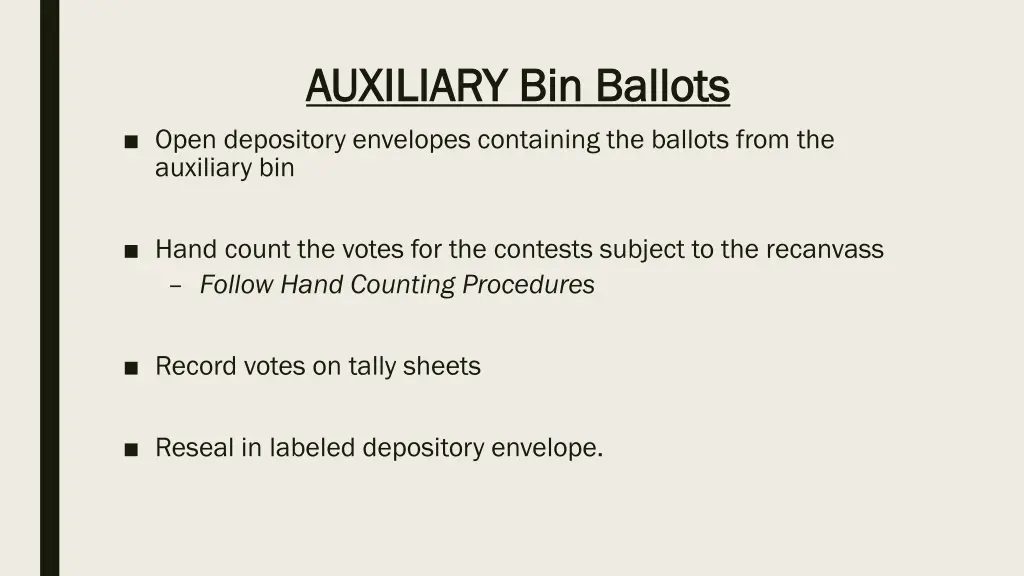 auxiliary bin ballots auxiliary bin ballots open