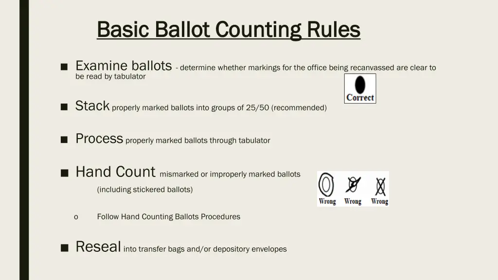 basic ballot counting rules basic ballot counting