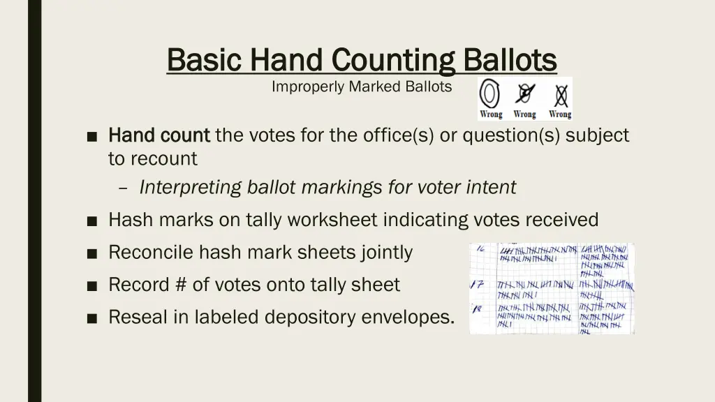 basic hand counting ballots basic hand counting