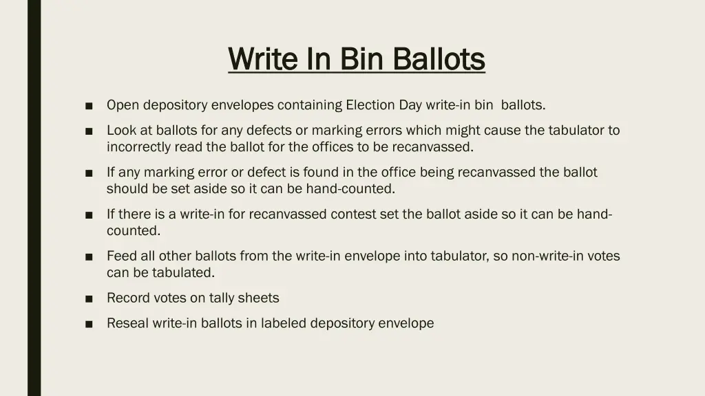 write in bin ballots write in bin ballots