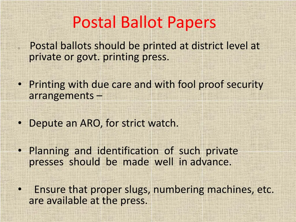 postal ballot papers