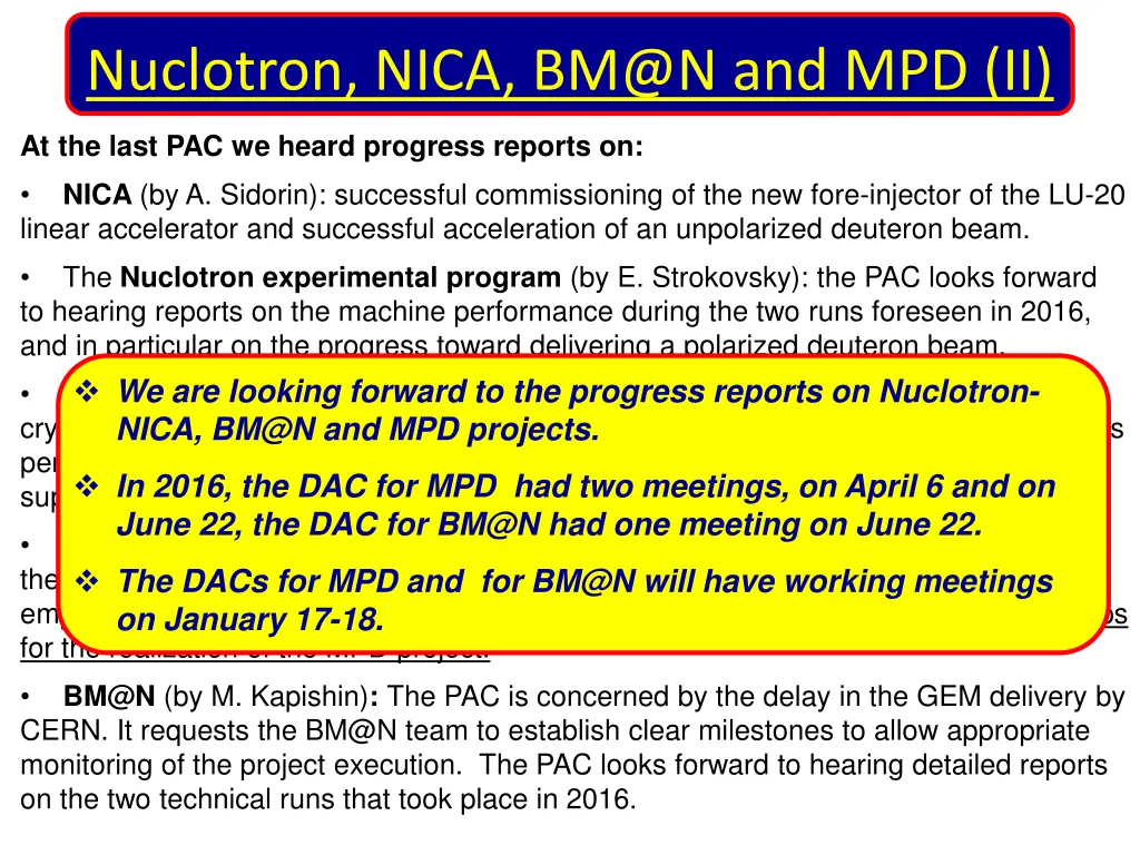 nuclotron nica bm@n and mpd ii