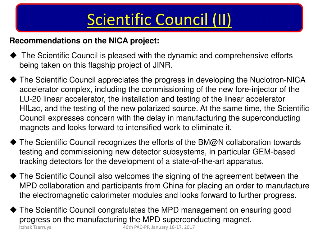 scientific council ii