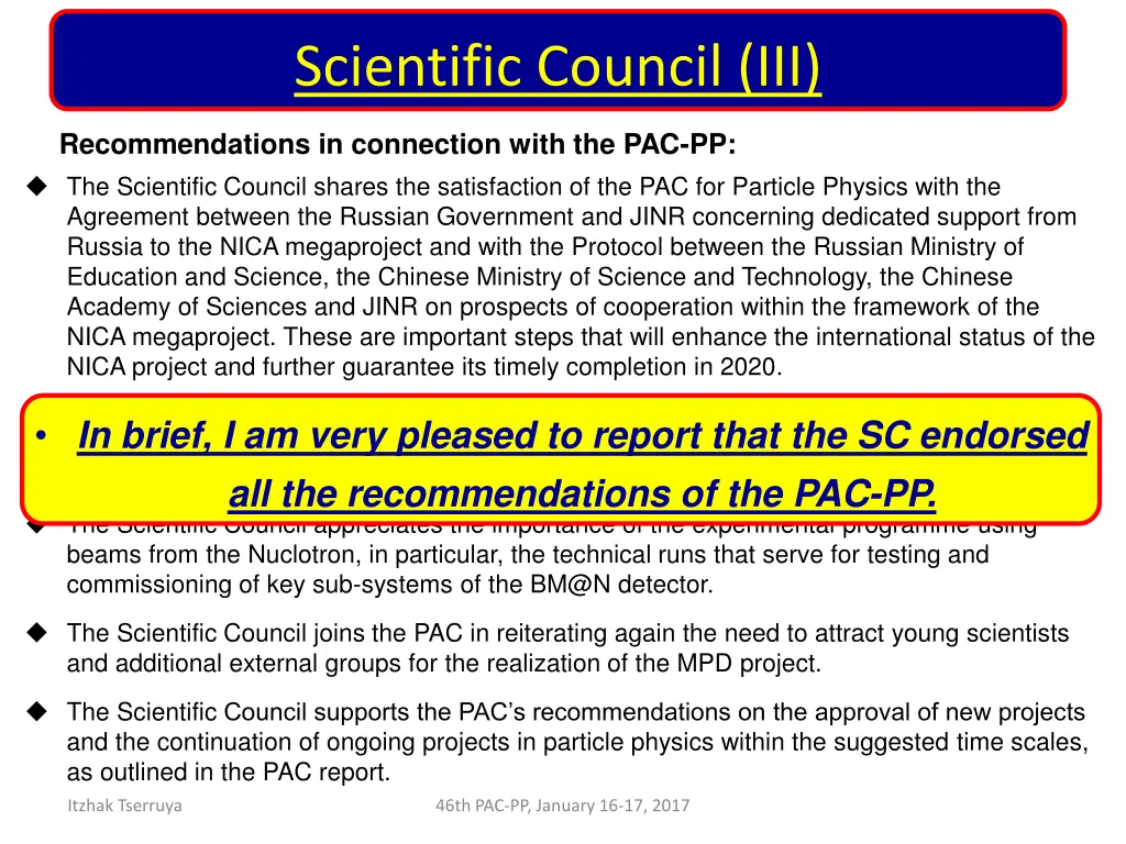 scientific council iii