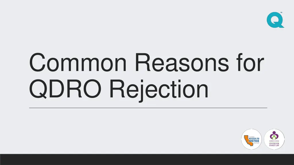 common reasons for qdro rejection
