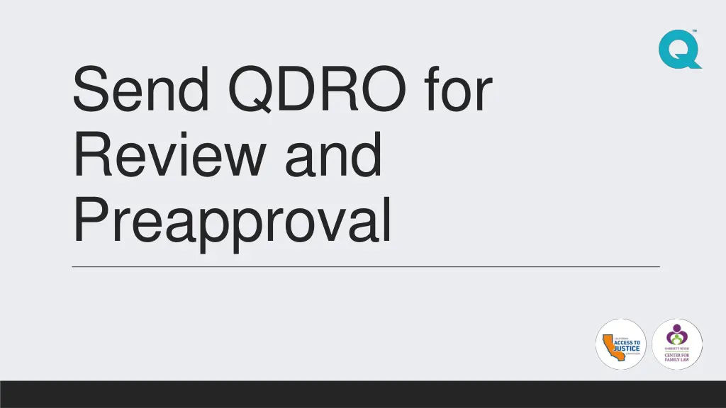 send qdro for review and preapproval