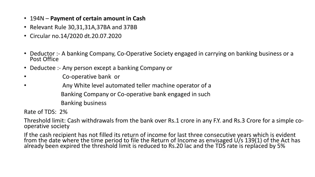 194n payment of certain amount in cash relevant