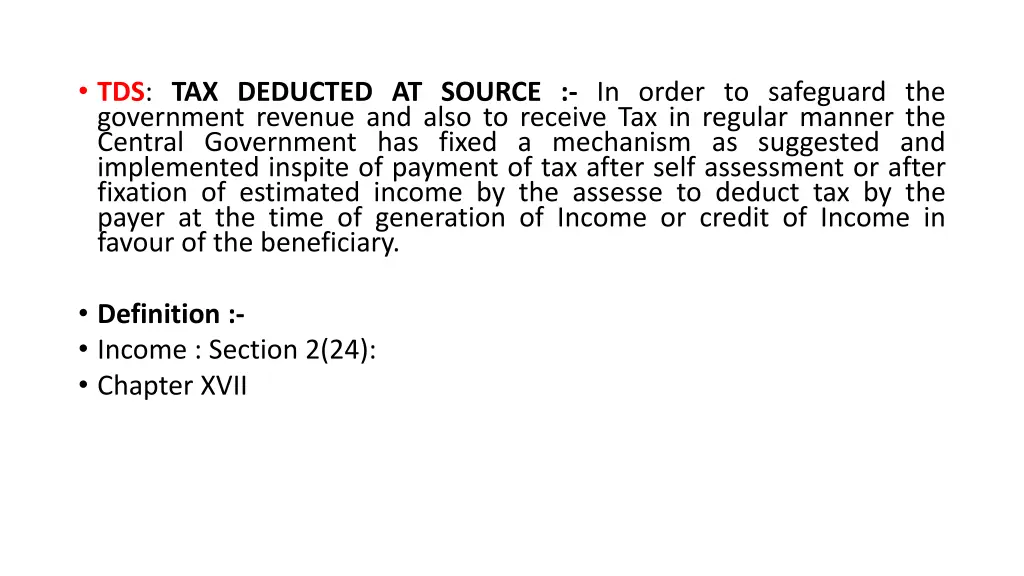 tds tax deducted at source in order to safeguard