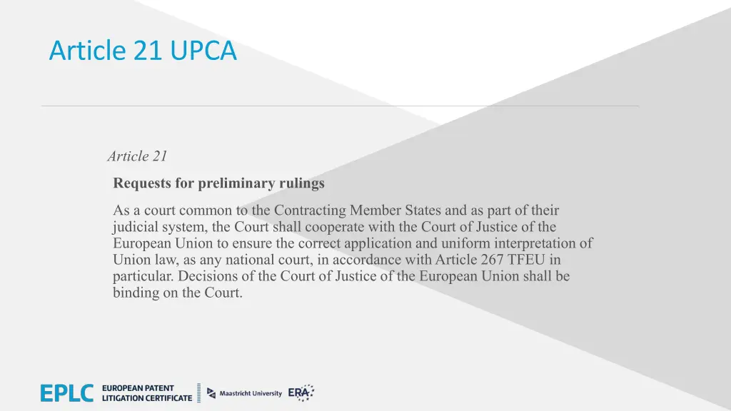 article 21 upca
