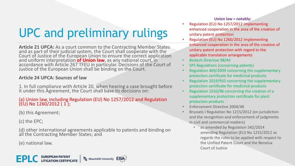 union law notably