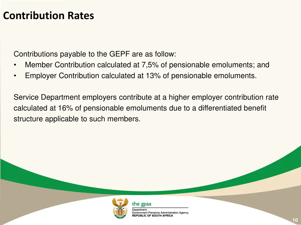 contribution rates