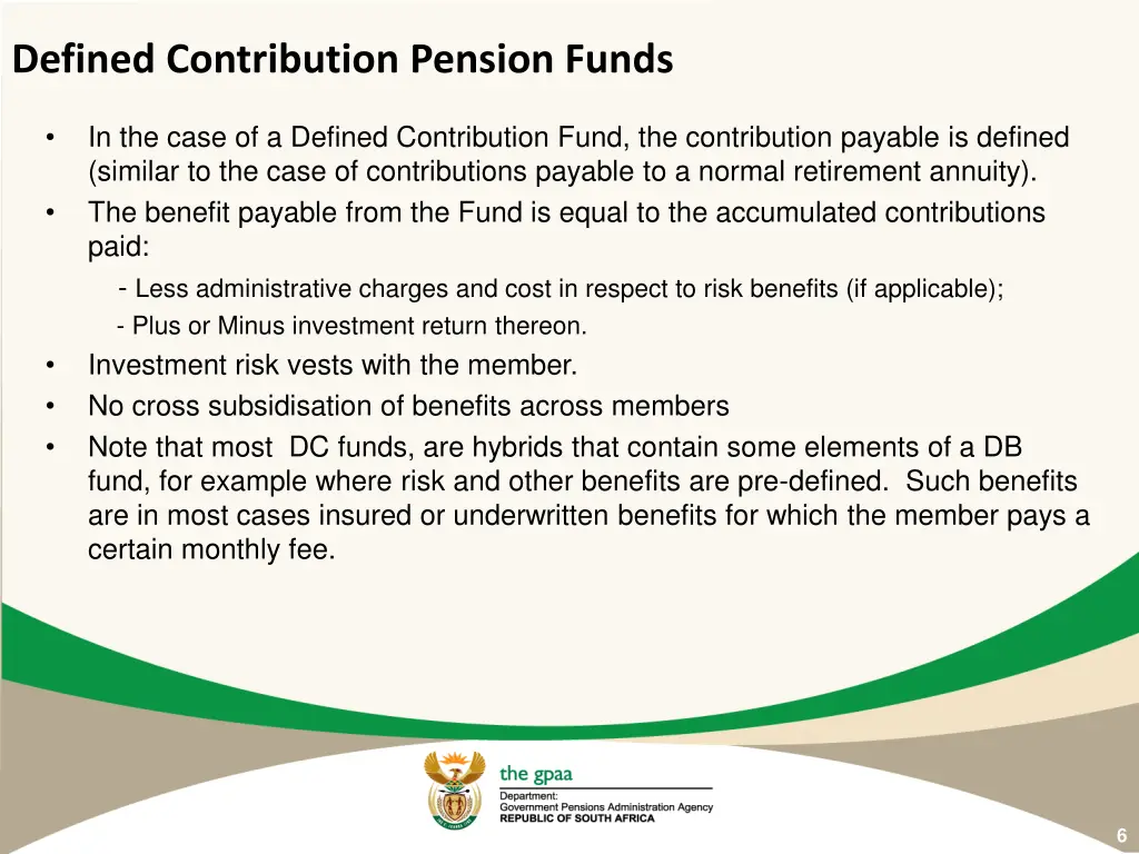 defined contribution pension funds