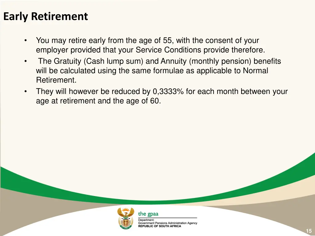 early retirement