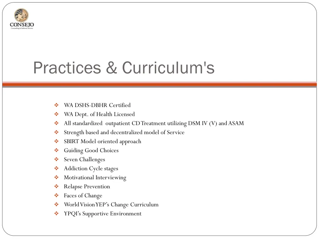 practices curriculum s