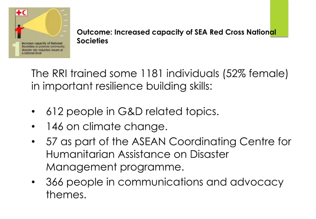 outcome increased capacity of sea red cross 2