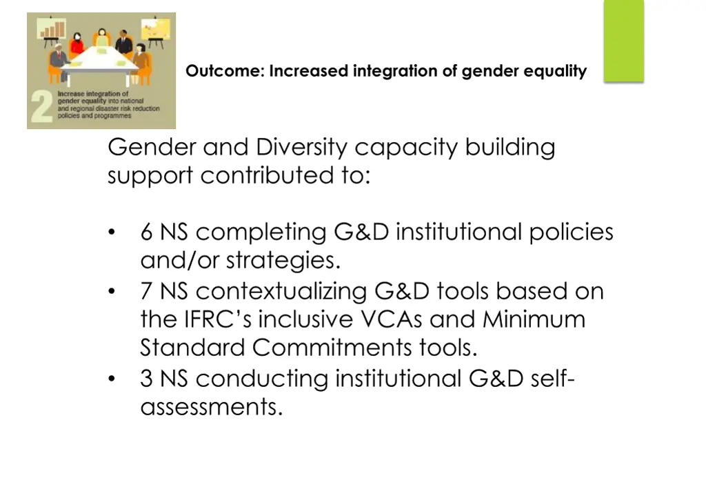 outcome increased integration of gender equality 1