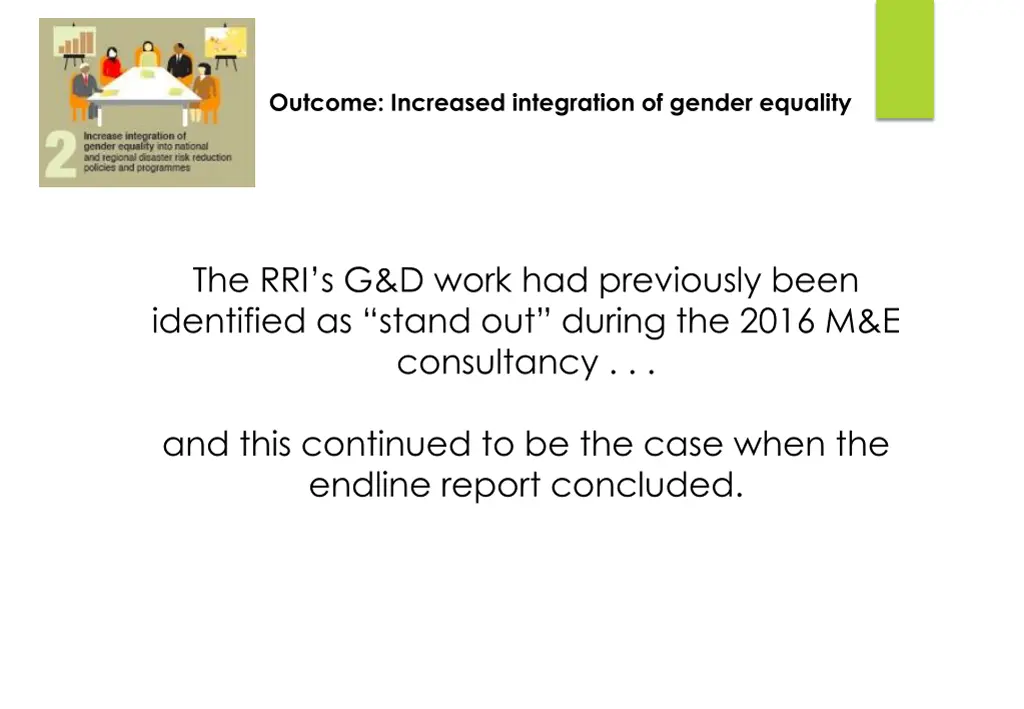 outcome increased integration of gender equality 2