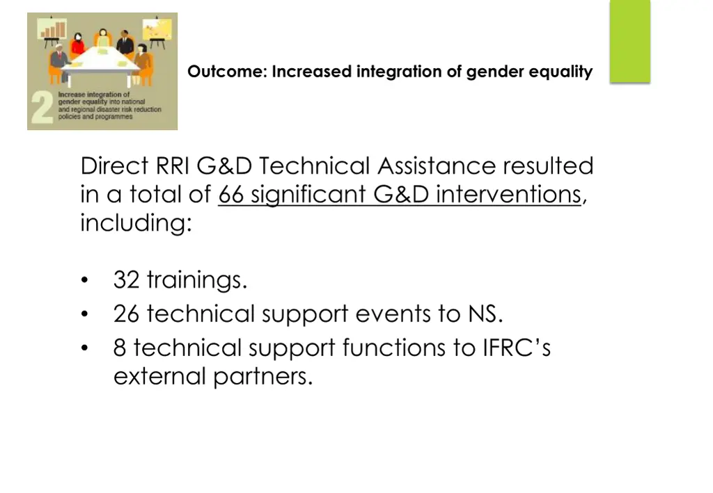 outcome increased integration of gender equality