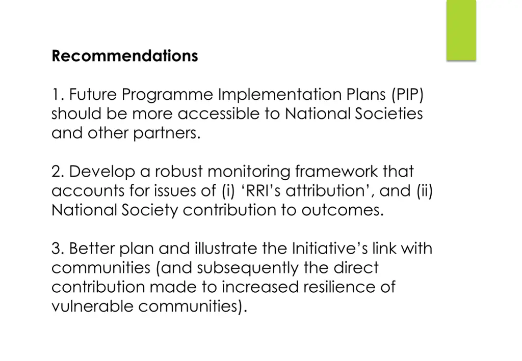 recommendations