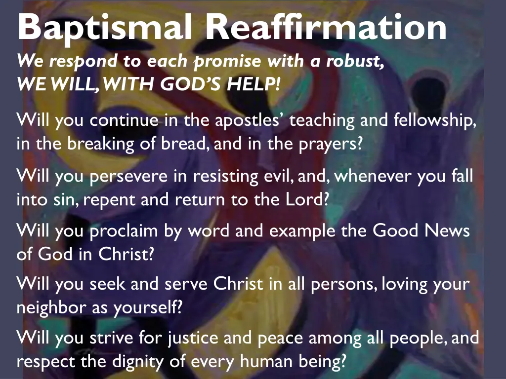 baptismal reaffirmation we respond to each