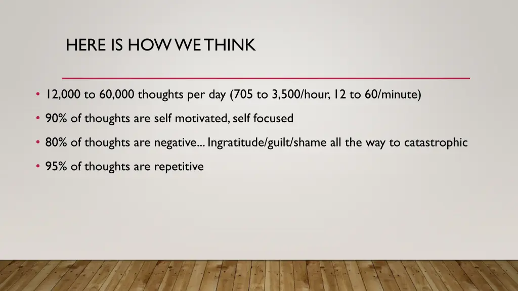 here is how we think