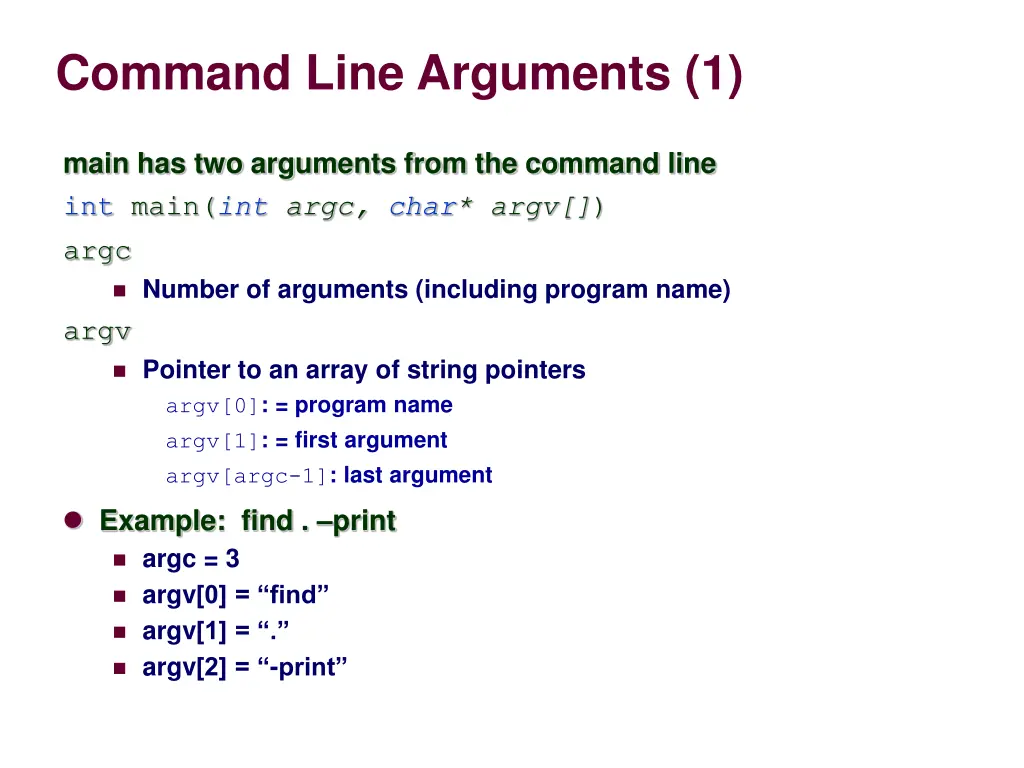 command line arguments 1