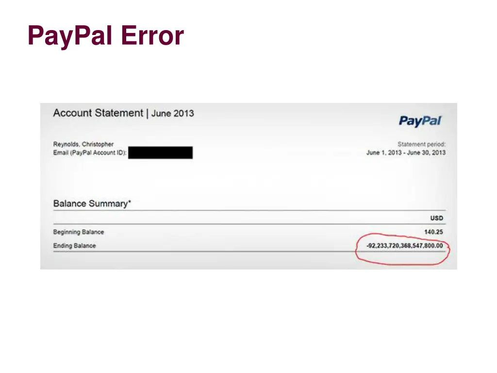 paypal error