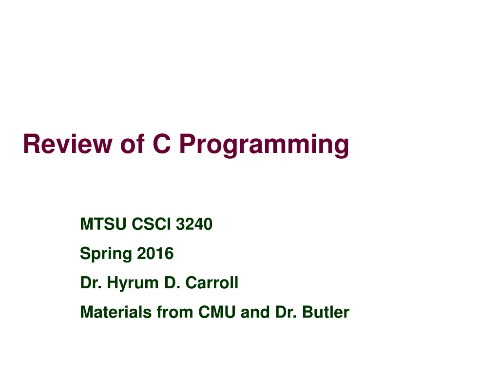 review of c programming