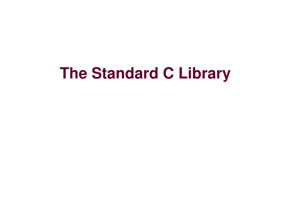 the standard c library