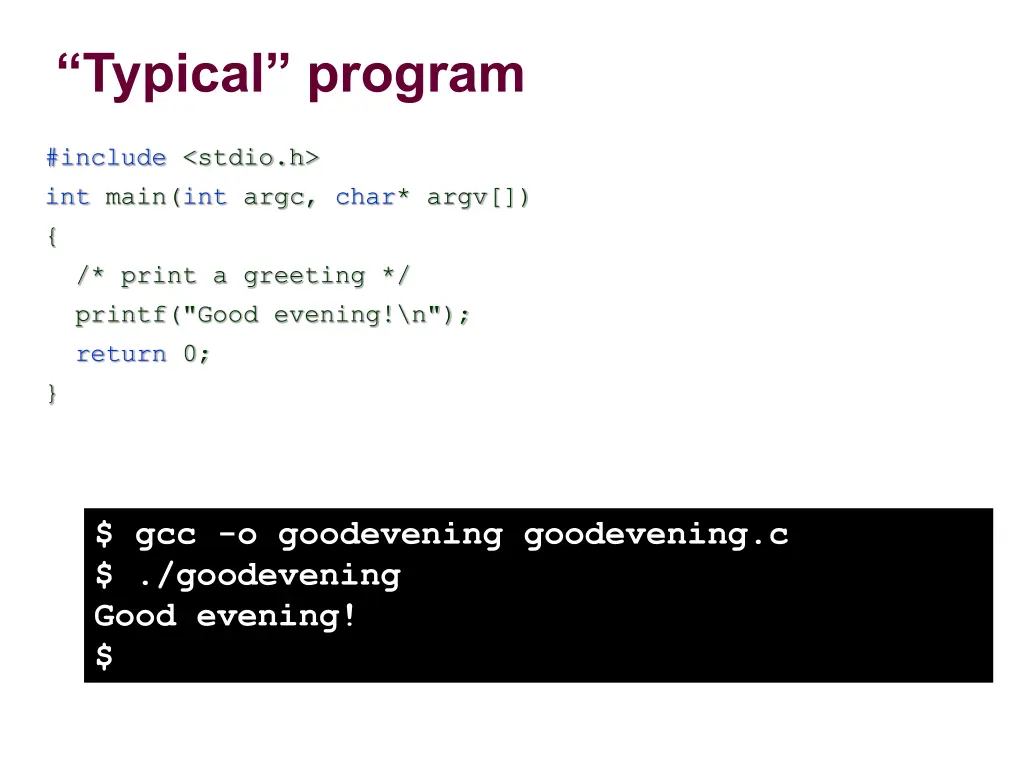 typical program