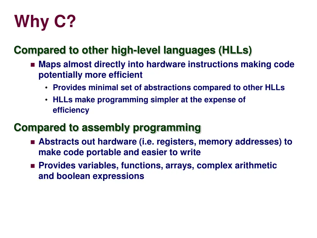 why c 1