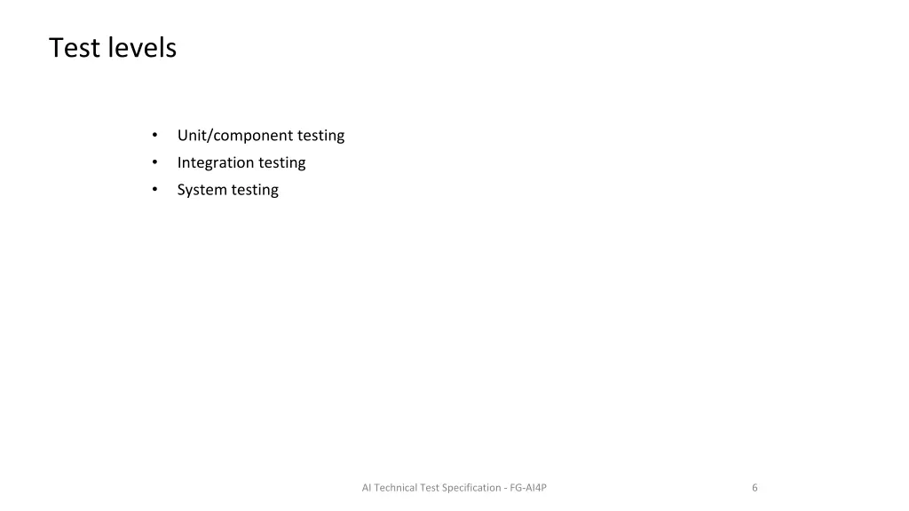 test levels