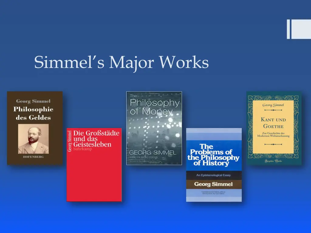 simmel s major works