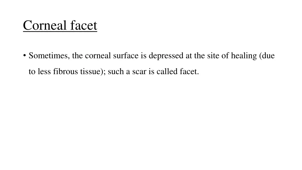 corneal facet