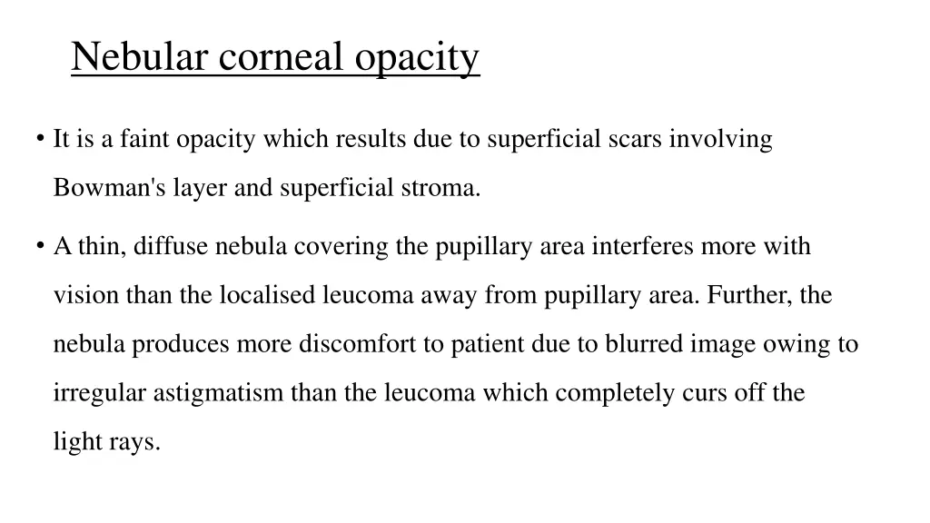 nebular corneal opacity