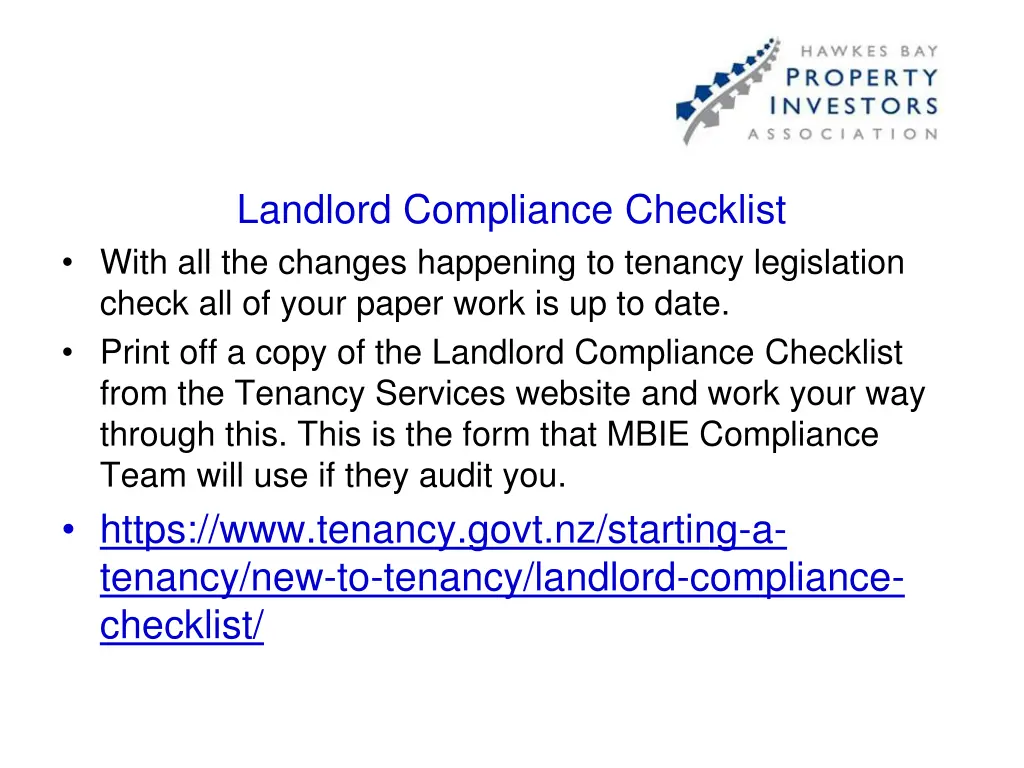 landlord compliance checklist with
