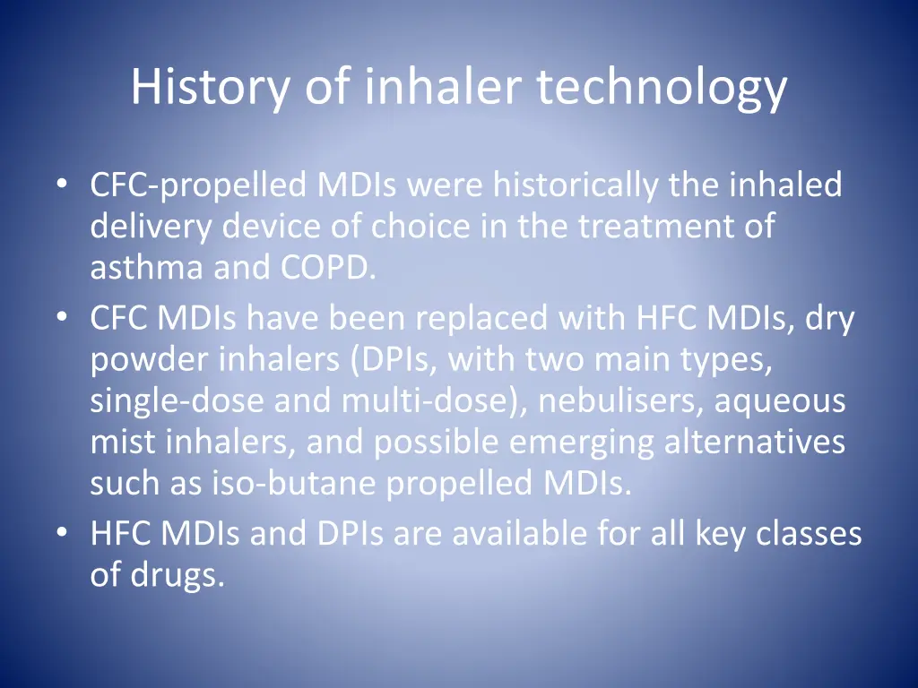 history of inhaler technology