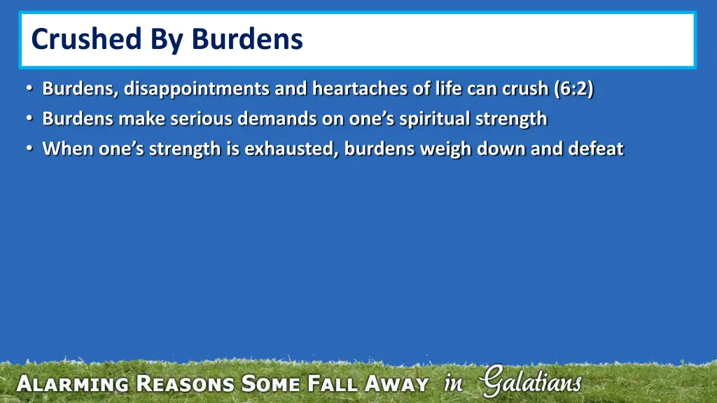 crushed by burdens