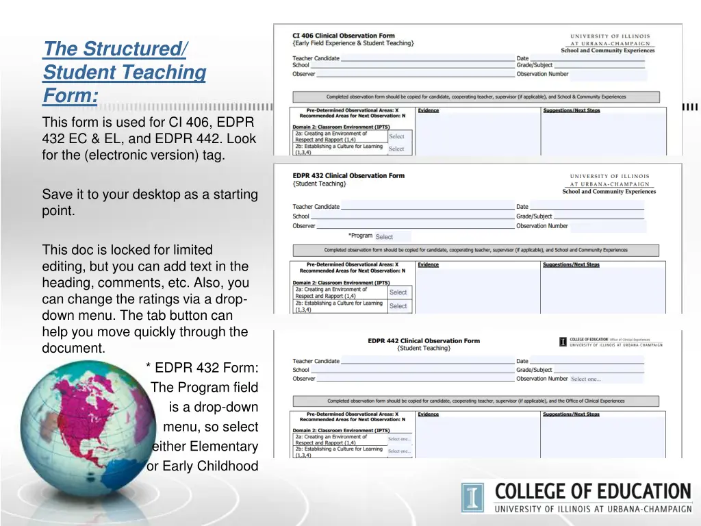 the structured student teaching form