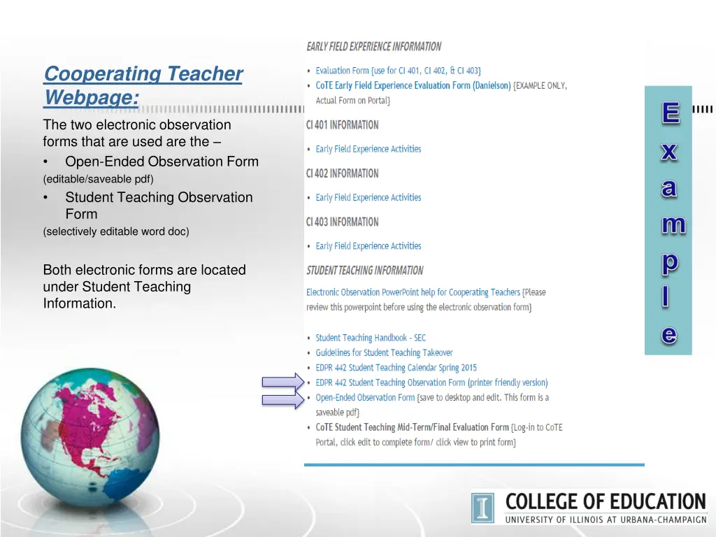 cooperating teacher webpage