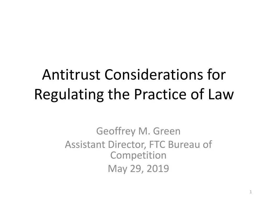antitrust considerations for regulating