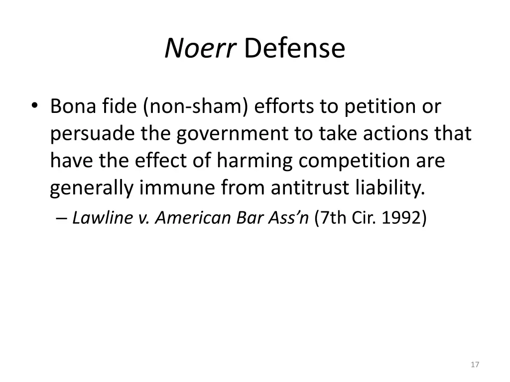 noerr defense