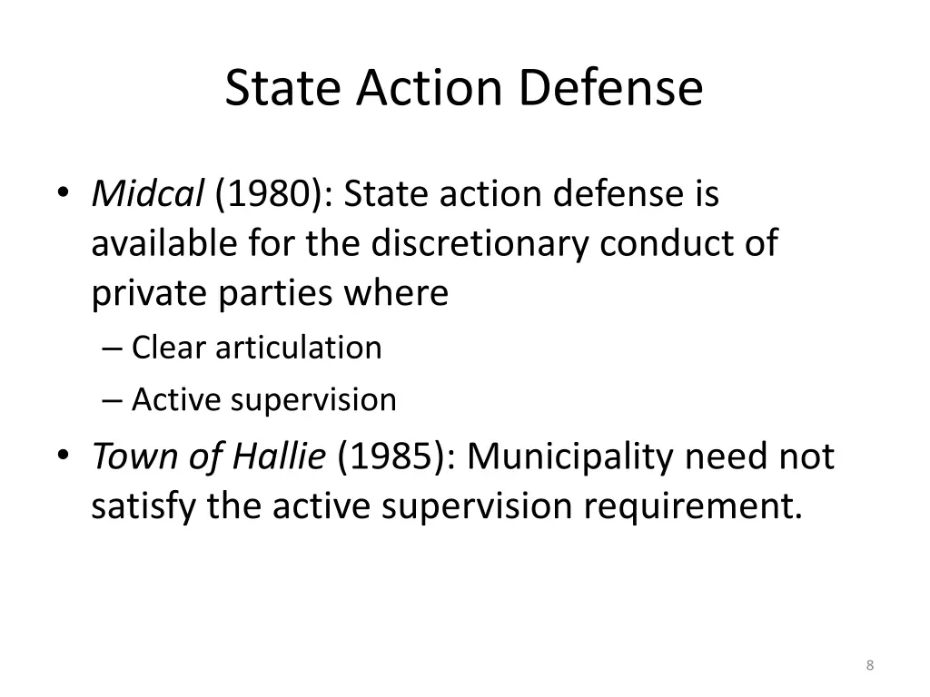 state action defense