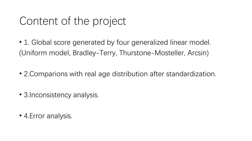 content of the project